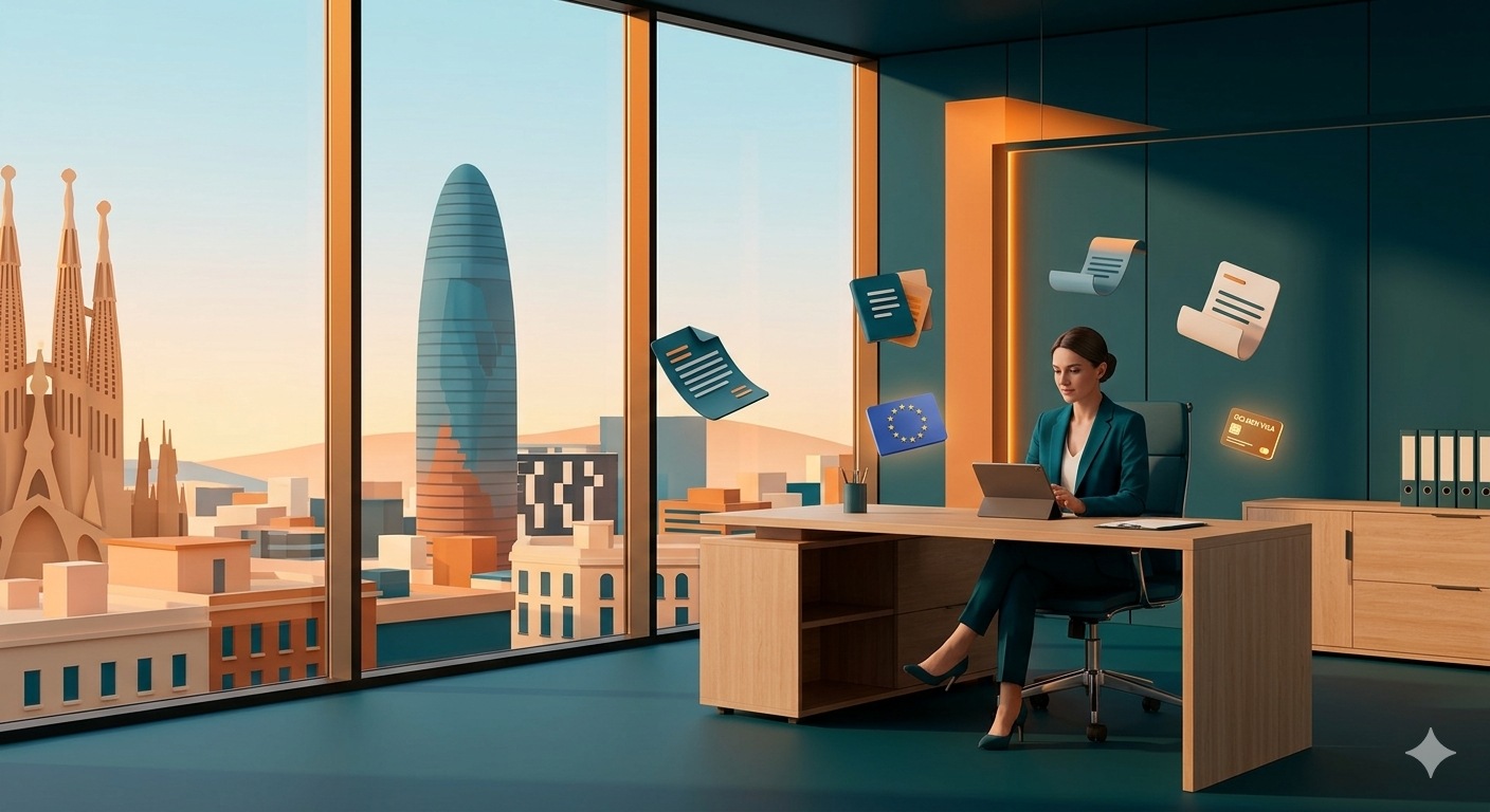 Immigration consultant in a modern office